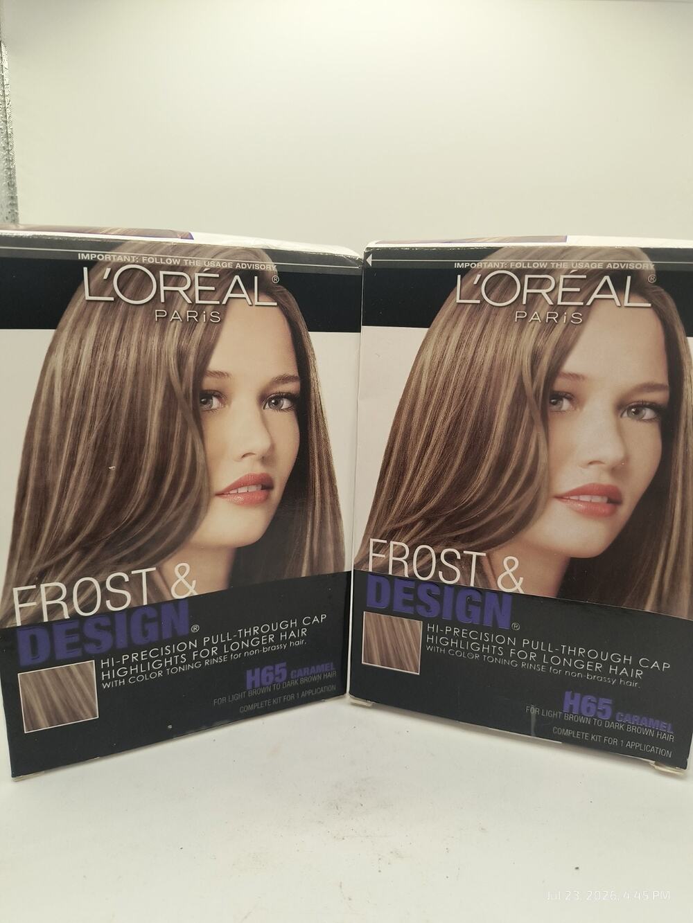 L'Oreal Paris Frost & Design Cap Hair Highlights Long Hair #H65 CARAMEL 2 Boxes